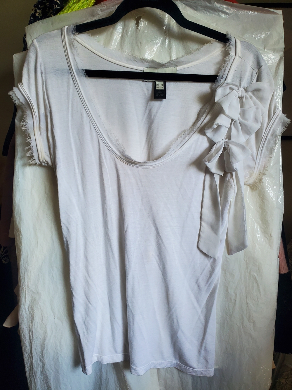 MNG By Mango Women’s White Short-Sleeve Bow-Accent Tee